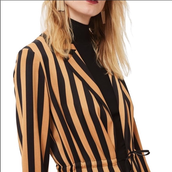 TOPSHOP Gold and Black Stripe Duster NWT Size 4 - Picture 4 of 4